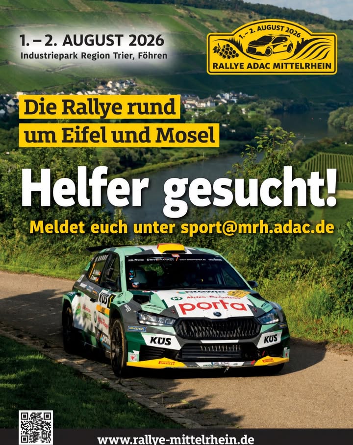 Unsere Freunde vom ADAC Mittelrhein suchen für die Rallye Mi...